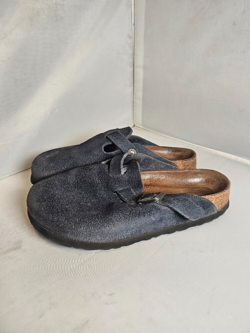 Birkenstock Boston Navy blue Suede Leather  36